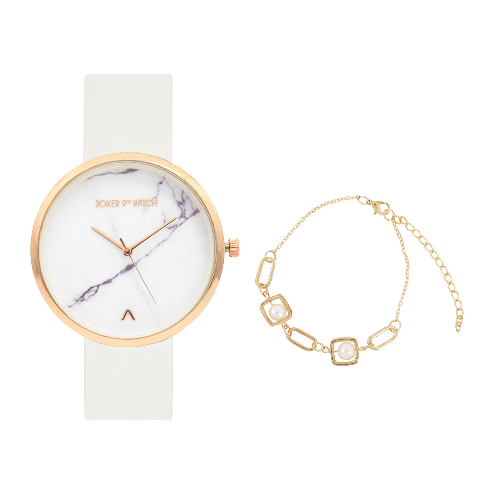 Joker & Witch Leather Women Nova Analog Watch Bracelet Stack Combo, White Dial, Gray Band (B0C7LBRLFV) Amazon Price History, Amazon Price Tracker