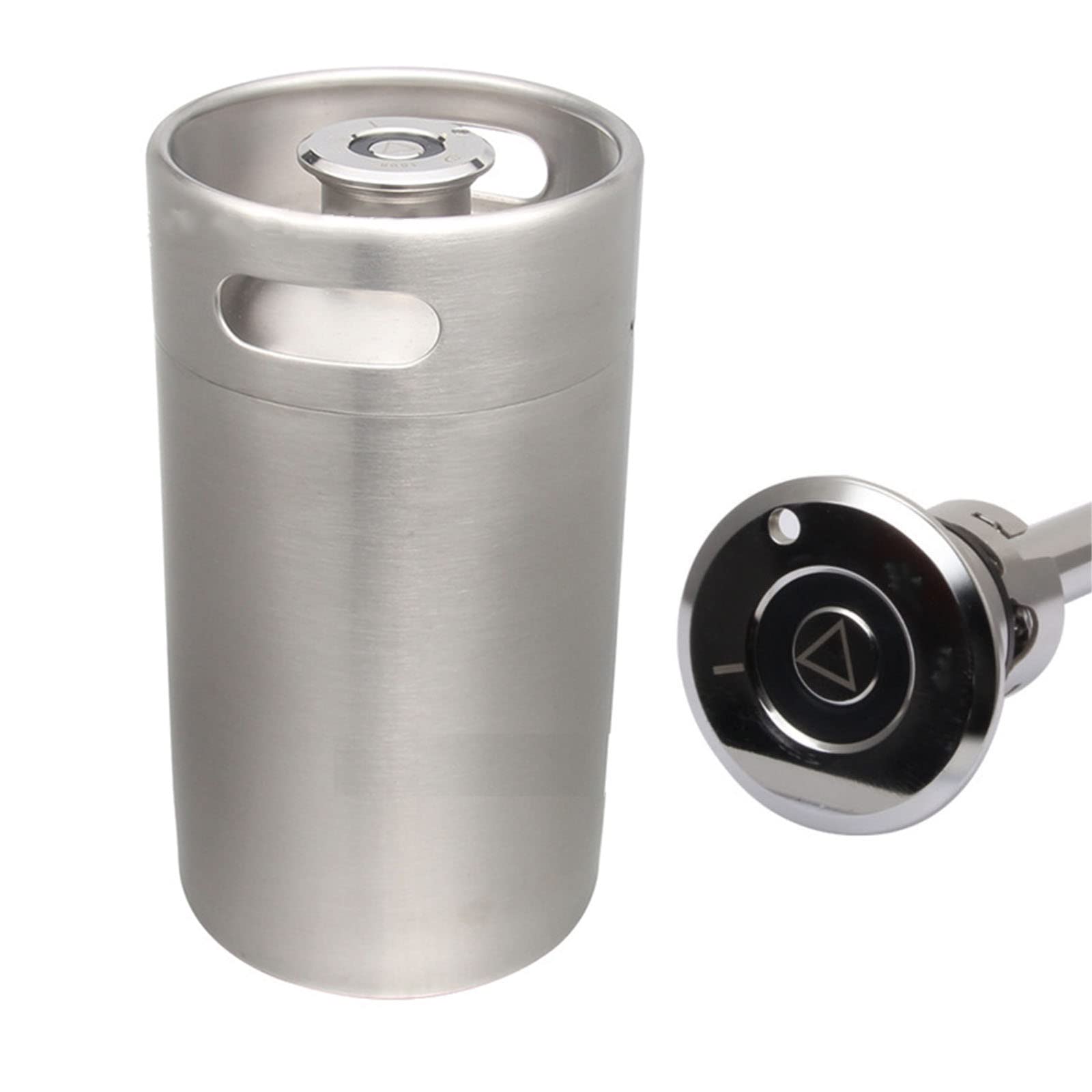 Mini-Bierfass aus Edelstahl, mit Weinspeer für Zuhause, Küche, Bier, für Camping, Wandern, selbstbrauen, hält Getränke frisch, 8 l + A Typ Weinspeer