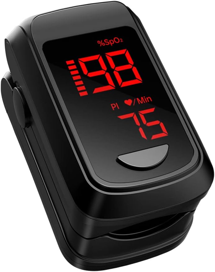 JKS50BL Pulse Oximeter Fingertip- Mini Oximeter Oxygen Saturation Monitor for SpO2/Heart Rate/PI, with Auto Graph Display