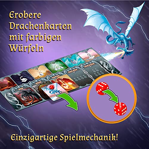 Trefl - The Book of Dragons - Das Buch der Drachen - Brettspiel, Drachenkarten, Würfel, einzigartige Mechanik, handgezeichnete Drachengrafiken, Gesellschaftsspiel für Erwachsene und Kinder ab 8 Jahren – Bild 5