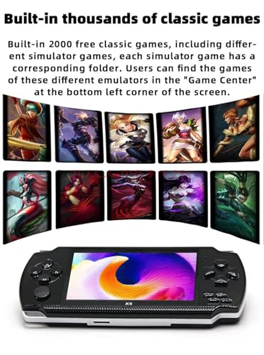 JXD-Handheld-Game-Console-43-inch-8GB-Built-in-2000-Games-for-Multiple-Simulators-X6-Retro-Video-Game-Console-Mp34Ebook-TV-Out-Mini-Hand-Portable-Game-Player-Device-Holiday-Black | A2Z Smartstore