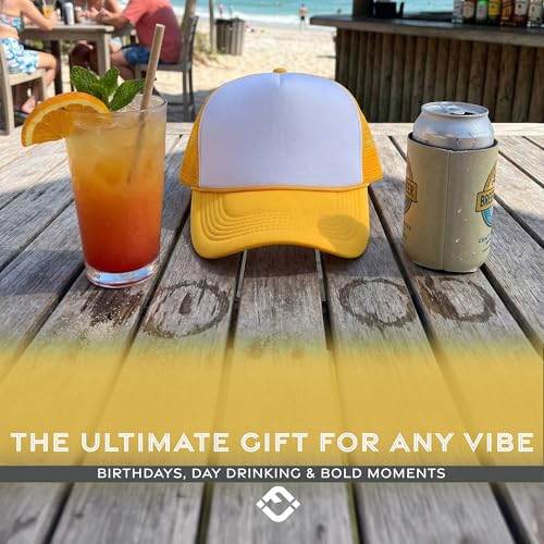 Image of Funky Junque Foam Trucker Hat, Trucker Hats for Women & Men - Blank Adjustable Snapback Mesh Back Baseball Cap