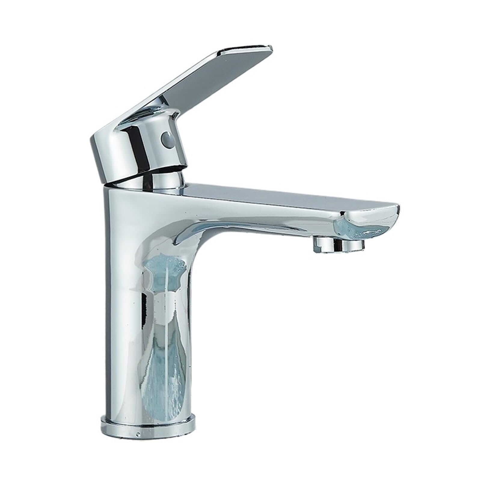 Basin Tap 304 Stainless Steel Bathroom Faucet Hot and Cold Water Outlet Sink Black Washbasin Tap for(Chrome)