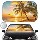 Car Windshield Sun Shade - Reflector Sunshade Offers Ultimate Protection for Car Interior, Cool Reflective Sun Blocker Fits Small Sedans, Mini SUVs