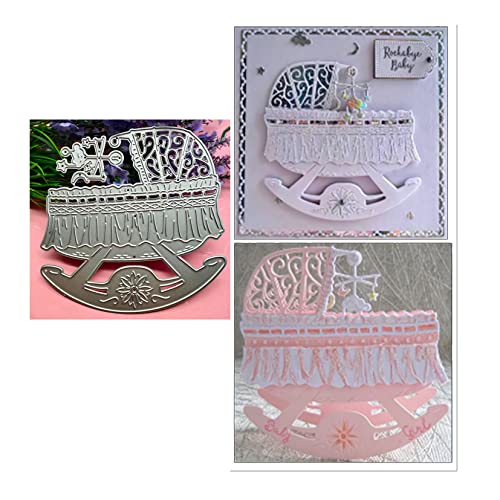 Qoiseys Babywiege Metall Stanzschablone Die Stanzen Basteln Pr&auml;geschablone, Stanzungen f&uuml;r DIY Scrapbooking Fotoalbum Dekoratives Papier Basteln Pr&auml;geschablone