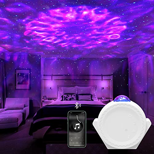 Proyector de cielo estrella, 3 en 1 lámpara proyector LED Smart Home compatible con Alexa Google Assistant, proyector dinámico Galaxia Nightlight para niños, decoración de dormitorio de cine (blanco