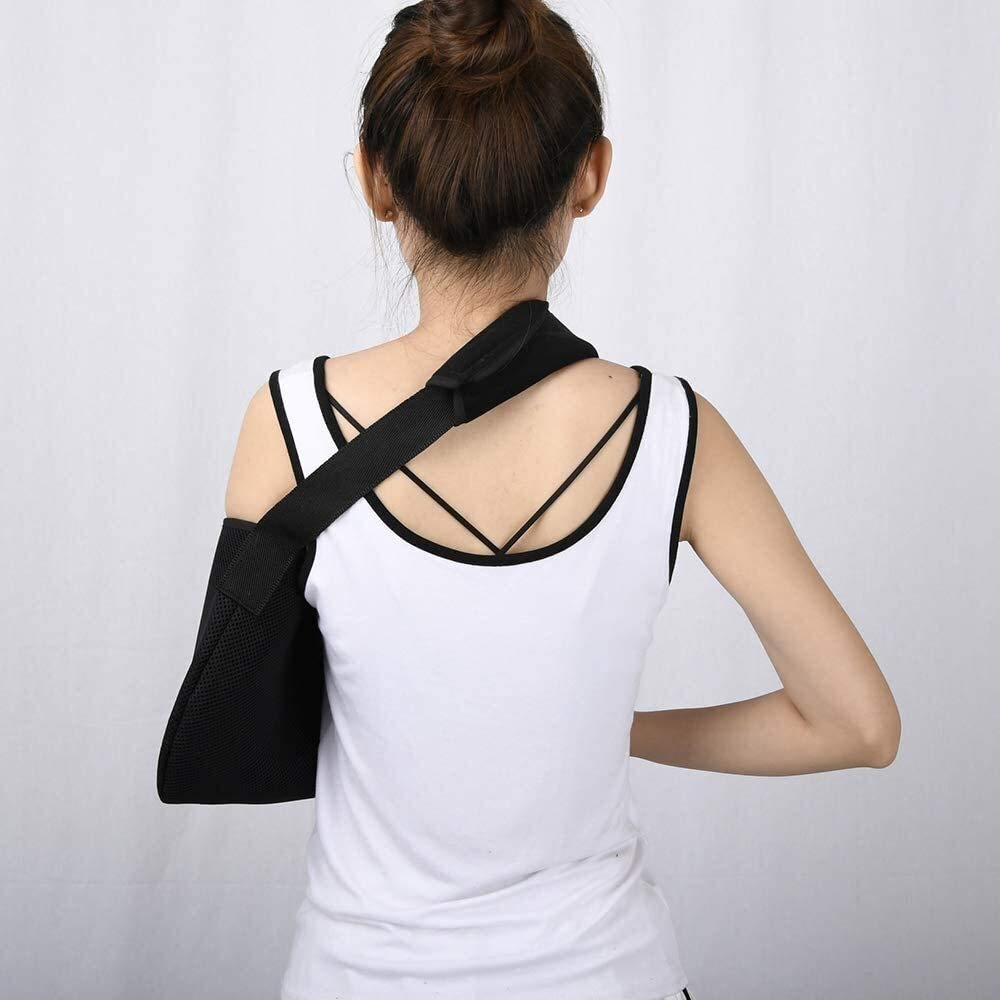 Inmovilizador de hombro con cabestrillo para brazo, correa de soporte médico para muñeca de codo de brazo fracturado roto, abrazadera de soporte de manguito rotador de hombro ajustable, braz