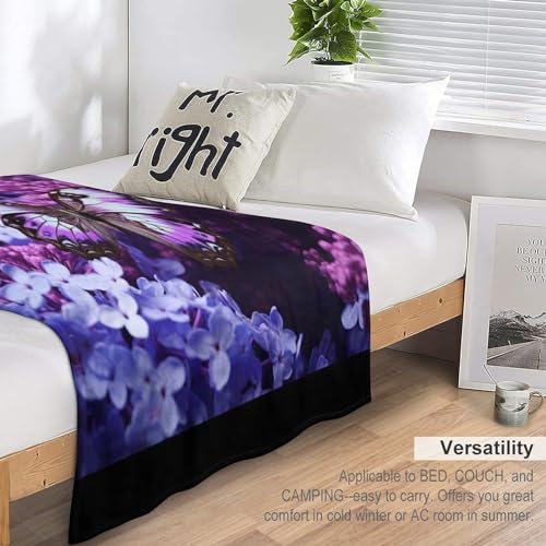 Couverture papillon 3D en flannel pour cocooning sur canapé