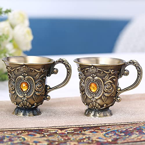 Veemoon Metal Cup Unique Shot Restaurants Pattern Accessories Chic Champagne Nordic Glasses Whiskey Flower Cup Vintage Gothic Mini Brass Chalice Liqueur Beer Dinner Retro Jucie Party Champagne Glass #TOP3