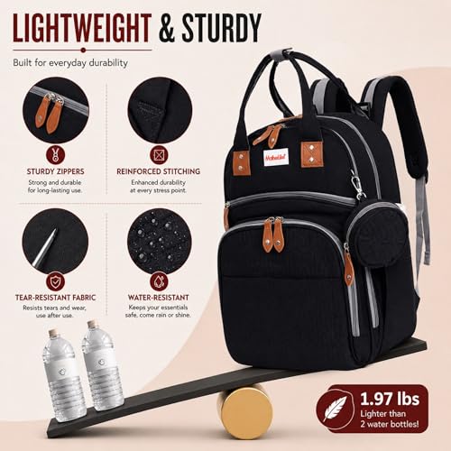 Image of Diaper Mommy Bags For Mothers for Travel - Hospital Baby Maternity Bag for Delivery Women - New Born Baby Essentials - Water-Resistant Fabric & Insulated Bottle Holders - 21 L, 14 Pockets