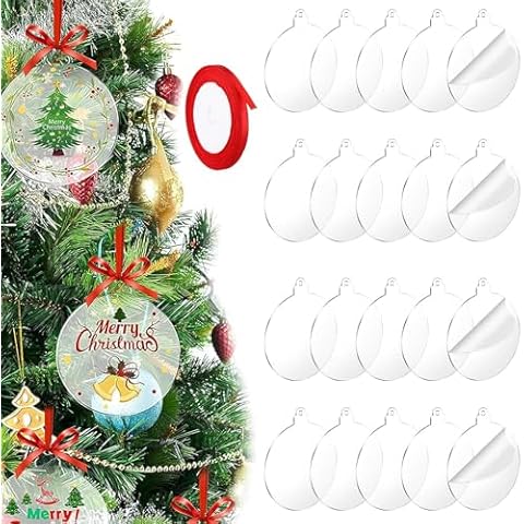 21PCS Clear Baubles for Crafting with Ribbon Cover