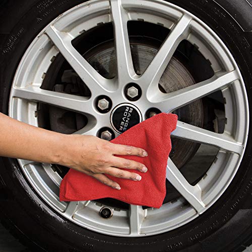 Image of SOFTSPUN Microfiber Cloth - 3 pcs - 40x40 cms - 340 GSM Red - Thick Lint & Streak-Free Multipurpose Cloths - Automotive Microfibre Towels for Car Bike Cleaning Polishing Washing & Detailing