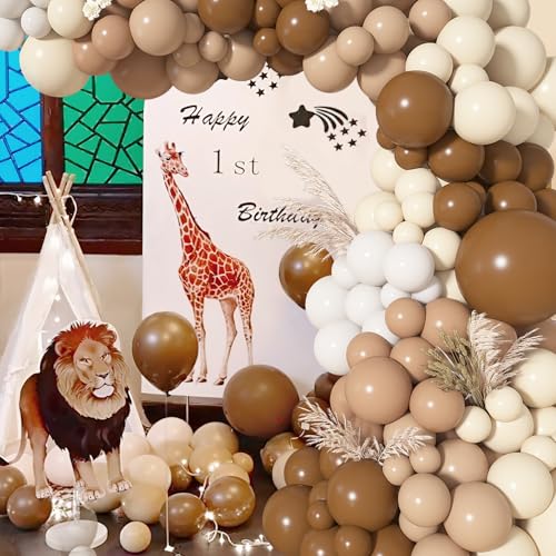 Image of Ouddy Life 142Pcs Brown Balloons Garland Arch Kit Different Size