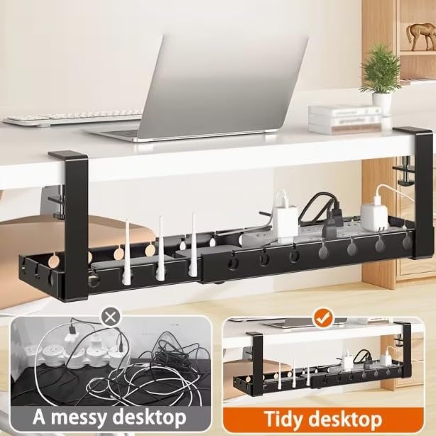 Rangement de bureau pour accessoires et câbles télétravail - 2