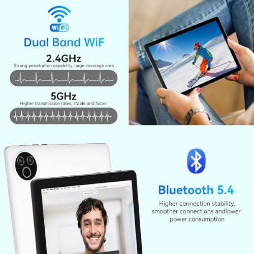 Image of Android 15 Tablet, 10.4 Inch HD LCD Tablet with Dual Camera, 20GB RAM 64GB ROM, 5-Core Processor, 5000mAh Battery, WiFi & Bluetooth, Support 1TB TF Card Expansion for Daily Study & Entertainment