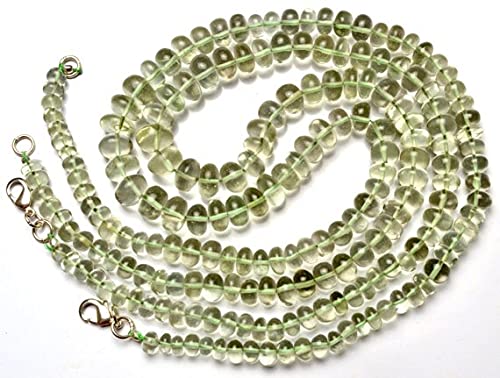 Prasiolite perles rondelles lisses 6-10mm LKBEADS pour création de bijoux de 47cm