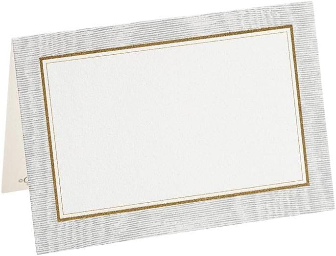 Caspari Moiré Place Cards in Silver, 50 Included