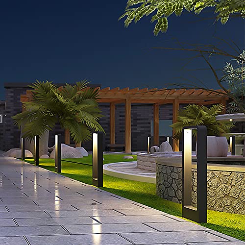 Shuniu LED Wegeleuchten Außen 7W, Gartenleuchte, 3000K Aussenleuchte Stehlampe, Pollerleuchte 48CM IP65, Standleuchte für Garten
