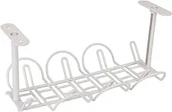 Organizador de Fios e Cabos para Mesa Dupla Face 32cm Canaleta de Cabos Tomadas Auto Adesivo Organização de Escritório Setup Home Office para Esconder bagunça de Fios Supra Supply (Branco)