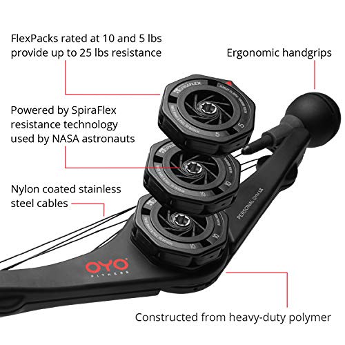 OYO Personal Gym Basic - Full Body Portable Gym Equipment Set for Exercise at Home, Office or Travel - SpiraFlex Strength Training Fitness Technology - NASA Technology
