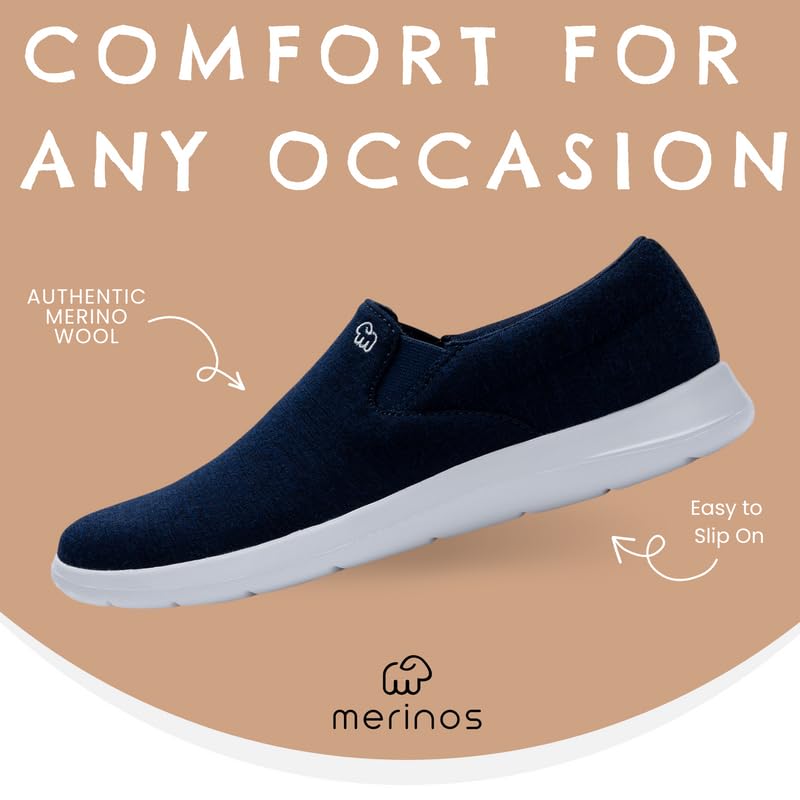 Image of Merinos Women's Slip On Fashion Sneakers, Slide on Casual Shoe, Made with Australian Wool, Lightweight & Durable Tennis Shoes
