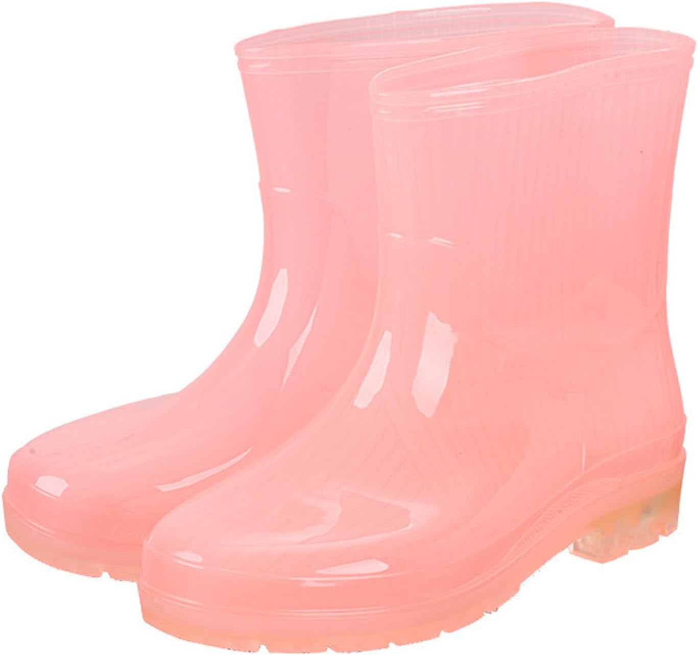 Ladies Solid Color Rain Boots with Waterproof Design for Outdoor Use Non-Slip and Durable