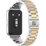 Pulseiras NSmart magnética em aço inoxidável compativel com Galaxy Fit3 (Prata Gold 3 elos, Fit3)