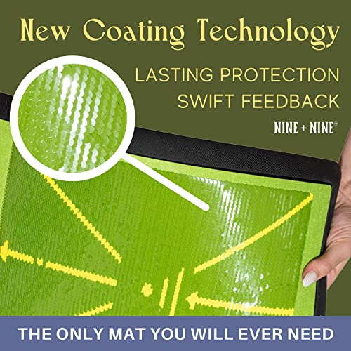 Nine + Nine | Premium Golf Impact Practice Mat – Color Change Swing Detection – Club Path Divot Training – Golf Accessories For Men Women Durable Sequins Technology & Replacements #TOP3