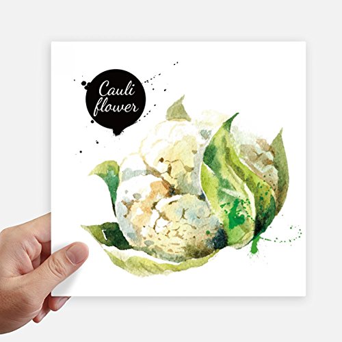 Autocollant carré chou-fleur aquarelle DIYthinker 20cm déco