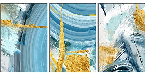 SAF Set of 3 Colorful Abstract MDF Self Adhessive UV Textured Painting 27 Inch X 12 Inch(Each Painting Size 12 Inch X 9 Inch) PHC30238