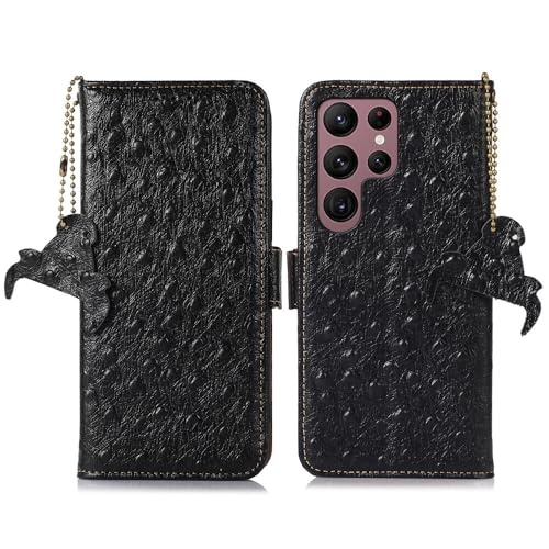 Étui Samsung S21 5G en cuir véritable noir de première qualité
