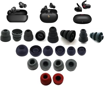Replacement Foam Earphone Tips for Beats Solo Buds/Studio Buds+/Fit Pro, 10 Pairs, Memory Foam & Silicone
