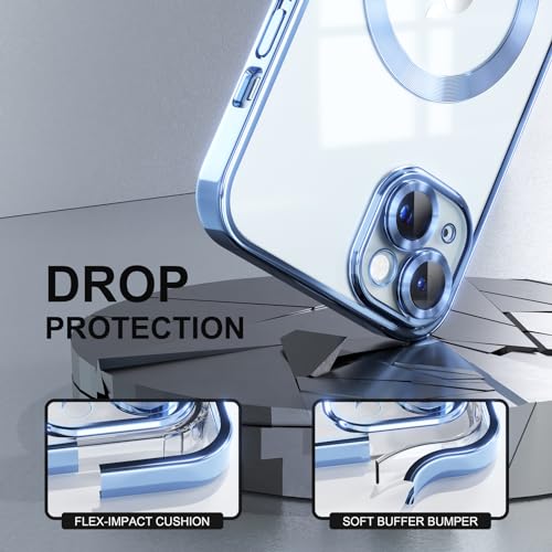 Image of Misea Magnetic for iPhone 15 Plus Case Compatible with MagSafe Light Blue