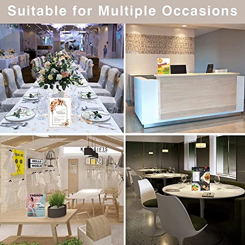 Image of Shuban Acrylic Sign Holder Table Sign Holder Double Sided T Shape Clear Plastic Desktop Display Holder Vertical Menu Stand Sign Holders for School, Office, Hotel, Party (05 X 7 Inch -4Pcs)