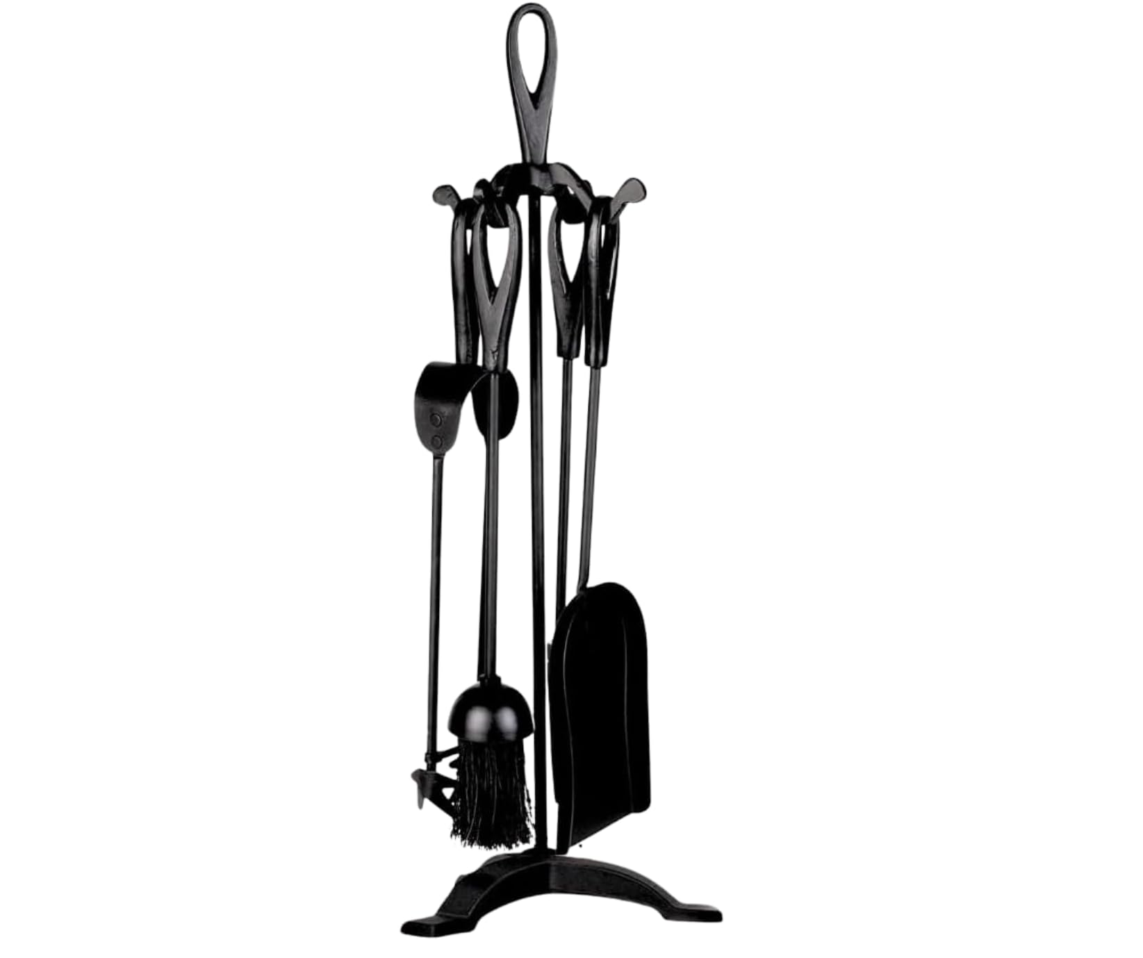 Trendi Companion Set Black Metal Fireside Waterloo Bucket & Companion Set| Fireplace Coal & Wood Scuttle | Includes Poker, Shovel, Tongs | Coal Wood Burner Accessories Kit (Companion Set Black)