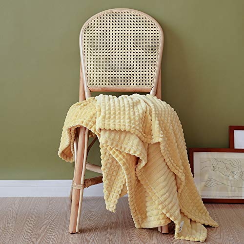 Simple&Opulence Luxury Flannel Fleece Home Furnishing Throw Blanket(Yellow, 50"X70") #TOP1