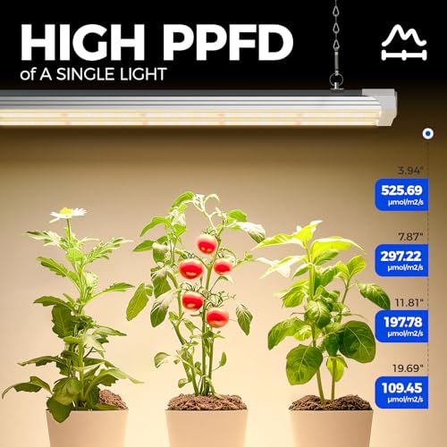 Image of Barrina TX72 4FT Grow Lights for Seed Starting, 72W(500W Equivalent), High PPFD, Full Spectrum with 660nm Red LEDs, Linkable, Hanging Grow Lights for Indoor Plants with On /Off Switch, Veg, 1 Pack