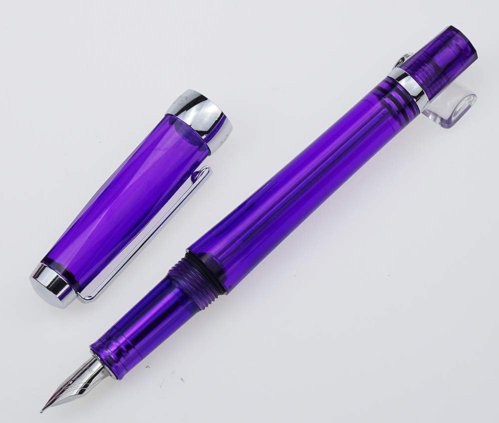 3 PCS Yongsheng 3013 Vacuum Filling Fountain Pen Transparent Body Writing Gift Set - Extra Fine Nib