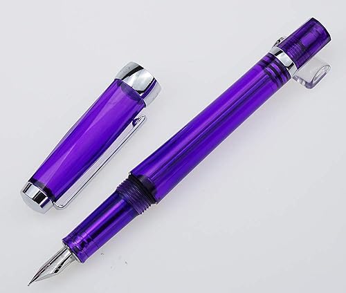 Miniatura 7 de 3 PCS Yongsheng 3013 Pluma Estilográfica de llenado al vacío Cuerpo transparente Escritura Set de regalo - Punta extra fina