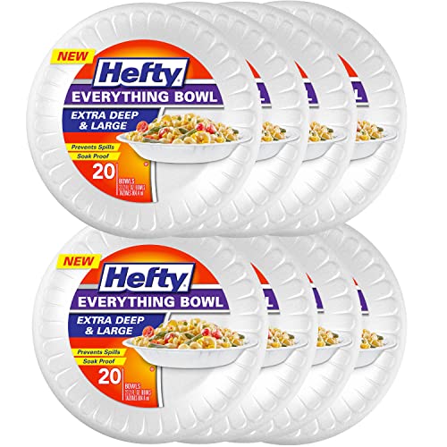 Hefty Everything Foam Bowls, 9 Inch Diameter, 28 Ounce Capacity, 20 Count - image 1