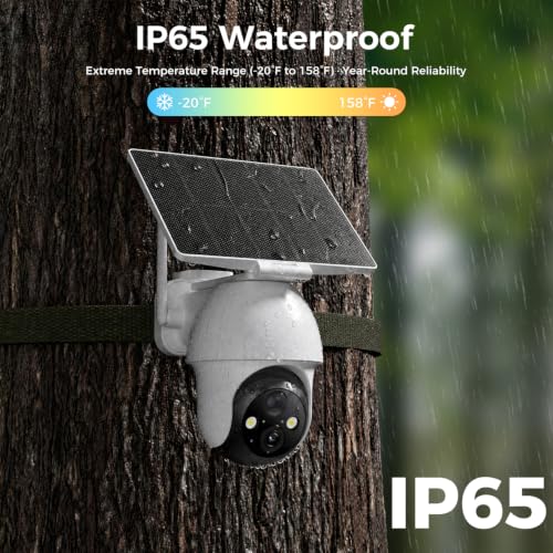 4G LTE Cellular Solar Security Camera Wireless Outdoor, No WiFi | 360° Live View, 2K Color Night Vision, 2-Way Audio, PIR Motion Detection, Built-in SIM Card, Solar Powered for Farm, Cabin - image 8
