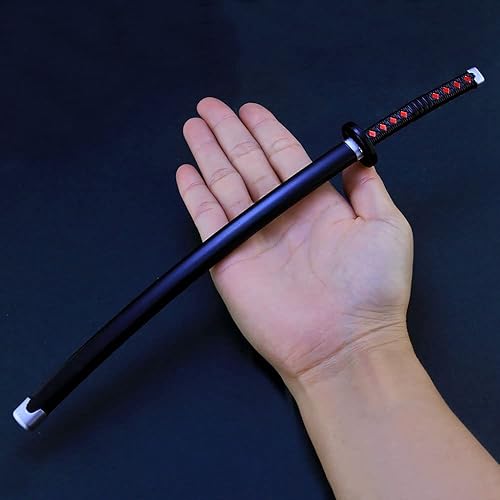 Miniatura 3 de QIDUDZ Demon Slayer - Espada samurái de metal de 10 pulgadas, modelo de cuchillo Katana, figuras de acción, colección de juegos, juguetes de espada,