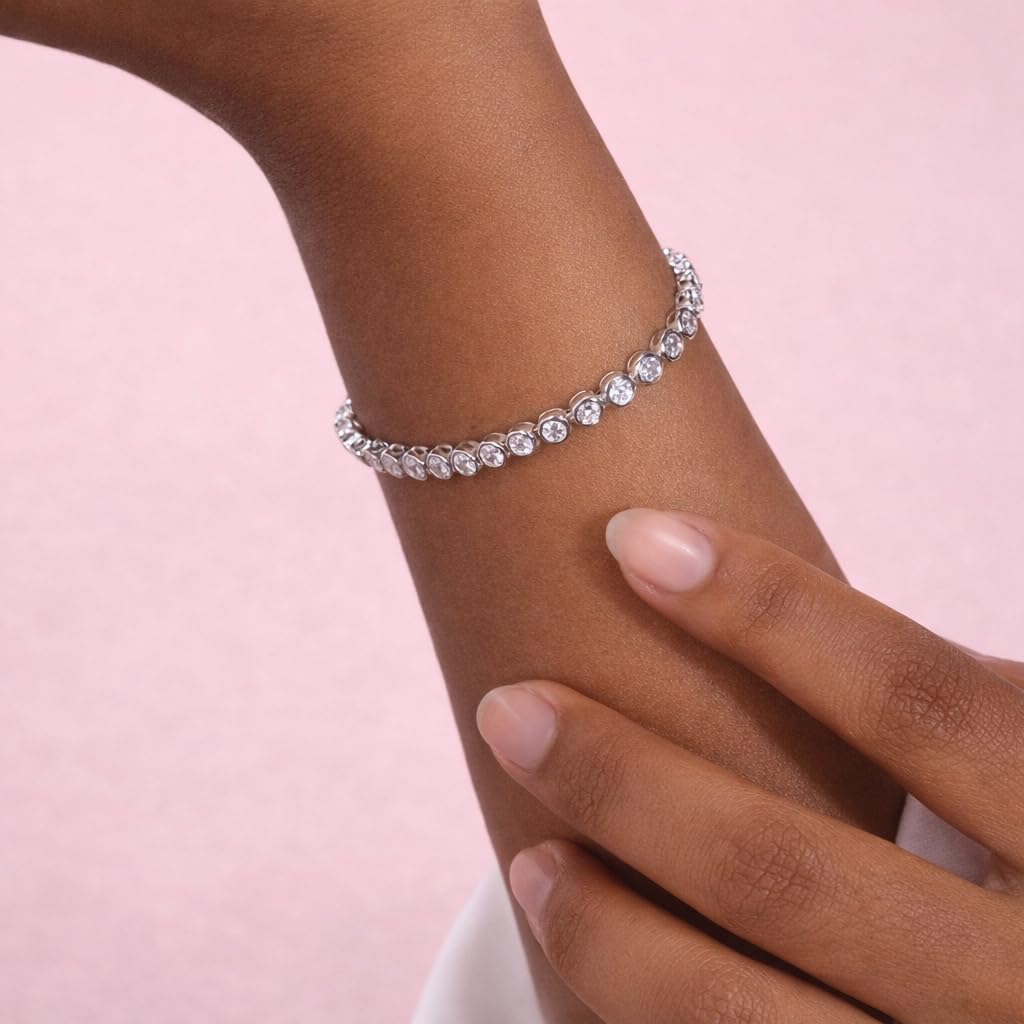 Bracciale Tennis 19 CM Modello CIPOLLINA Argento 925% E ZIRCONI 3 MM