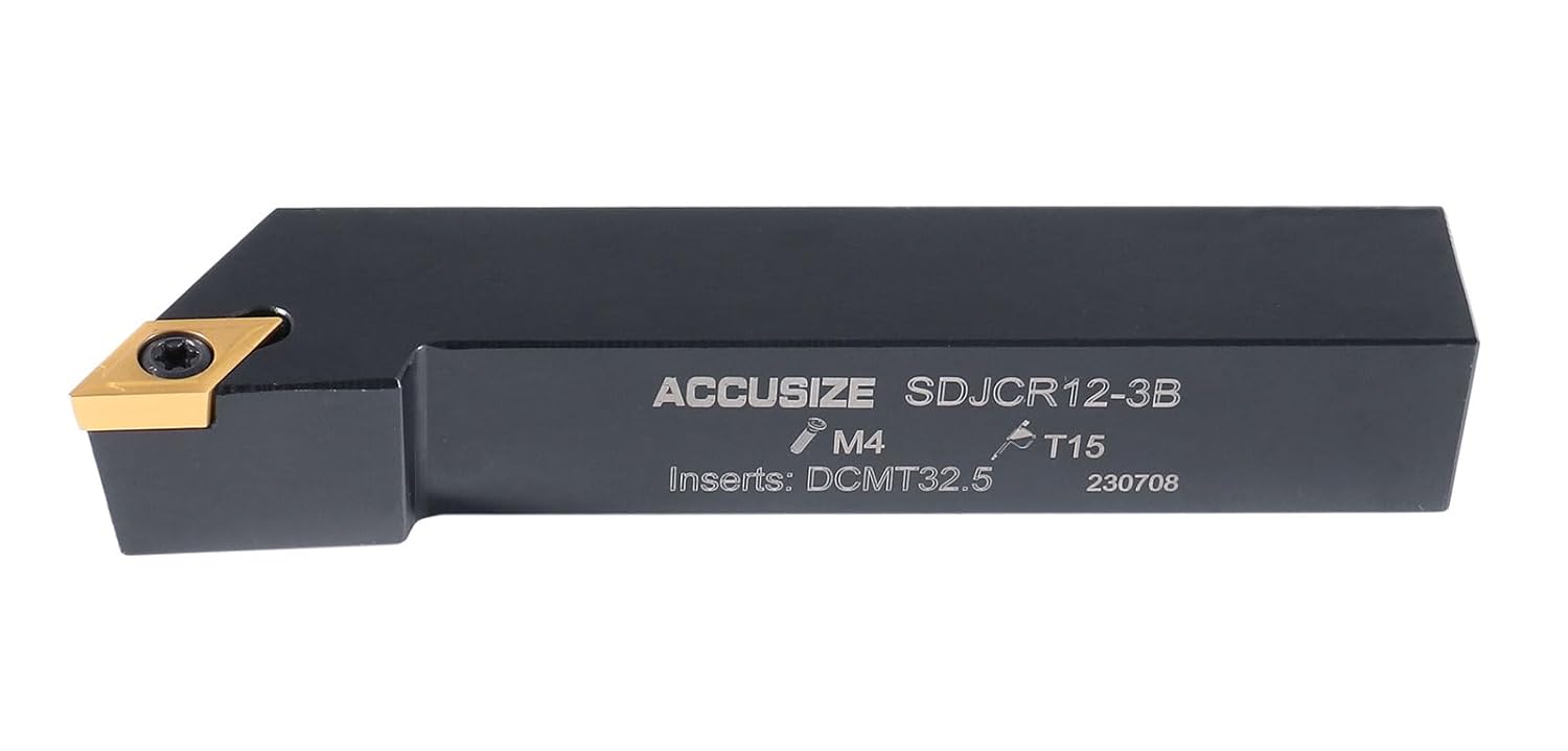 Accusize Industrial Tools 3/4" Shank 7‑Piece Indexable Turning Tool Set with Extra Inserts, TiN‑Coated C6, 2387-2006PLUS