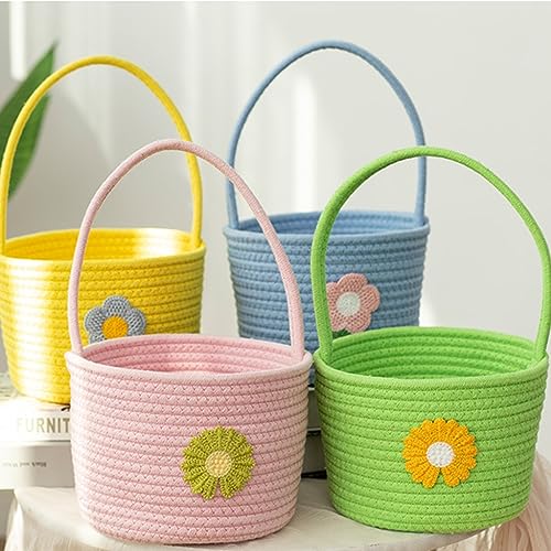 Cesta de almacenamiento tejida de cuerda de algodón para objetos pequeños 6