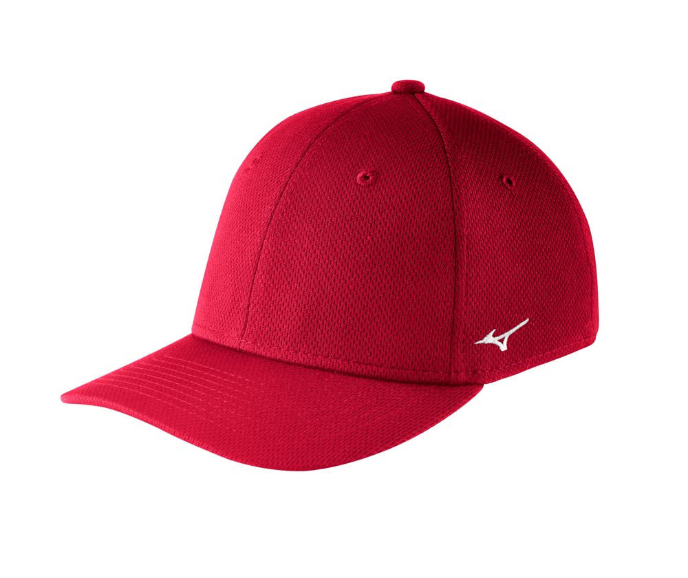 Mizuno Stretch Fitted Team Hat, Small/Medium, Red