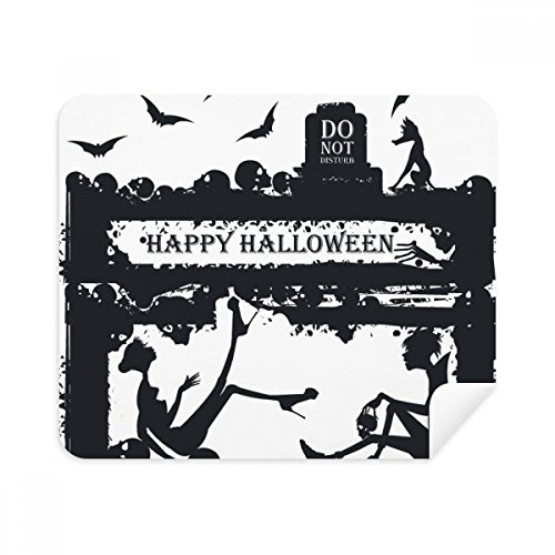 Chiffon Nettoyage Écran Téléphone Lunettes Tissu Daim Ghost Corbeau 2 Pcs