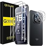 QULLOO Verre Trempé pour Xiaomi Redmi Note 15 Pro Plus/Note 15 Pro+ 5G, 2 Pièces Protecteur D'écran et 2 Pièces Caméra Arrière Protecteur, 9H Dureté Film HD Clarté Anti Rayures Vitre Protection