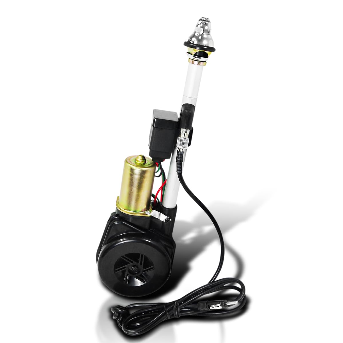 Spec-D Tuning Universal Car Automatic Power AM FM Radio Mast Antenna 12V Replacement Kit + Cable + Wires