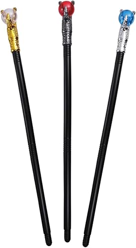 Zerodeko Juego de 3 piezas de disfraz de bastón para cosplay, vara de cetro, cetro de tres secciones, para Halloween, bastón para caminar, juego de